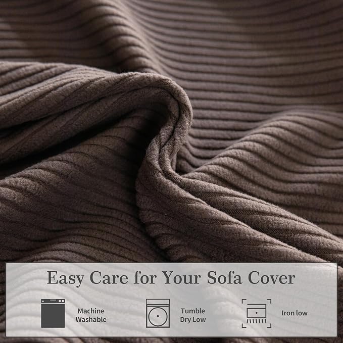 OHSIO Sectional Couch Covers, Wear Resistant Stretch Sofa Covers Washable Soft - Image 6