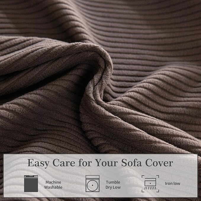 OHSIO Sectional Couch Covers, Wear Resistant Stretch Sofa Covers Washable Soft - Image 6
