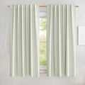 NICETOWN Light Green Linen Kitchen Draperies Completely Shaded, Privacy by NICETOWN