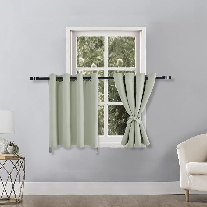 RV Blackout Curtains for Bedroom, 52 x 30 Inches Long Seafoam Green | Thermal - Image 2