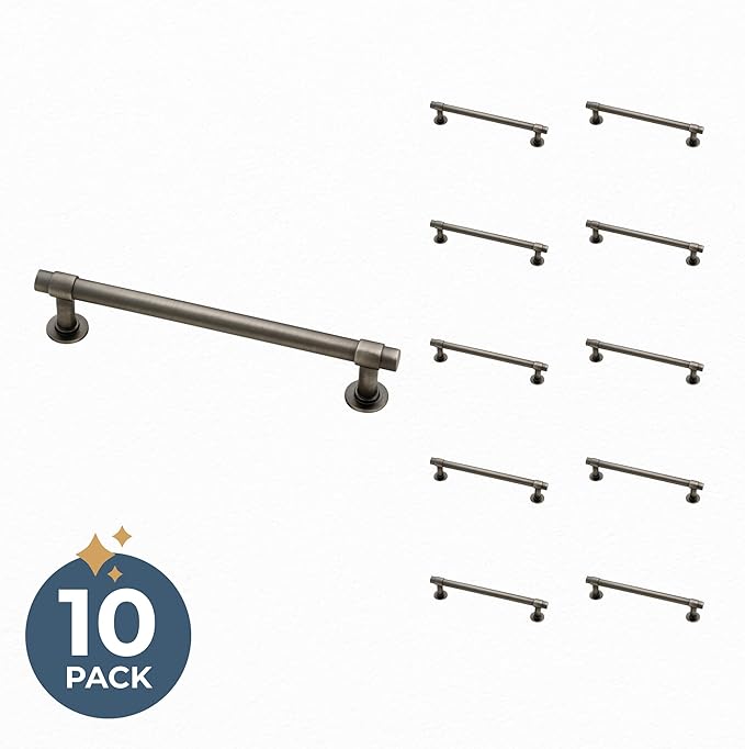 Franklin Brass - Francisco Heirloom Silver Cabinet Handles 5 Inch (5") Hole Center Pulls | Easy Install, Durable Hardware for Kitchen Cabinet Door, Drawers, Dresser Pull, Furniture (10 Pack)