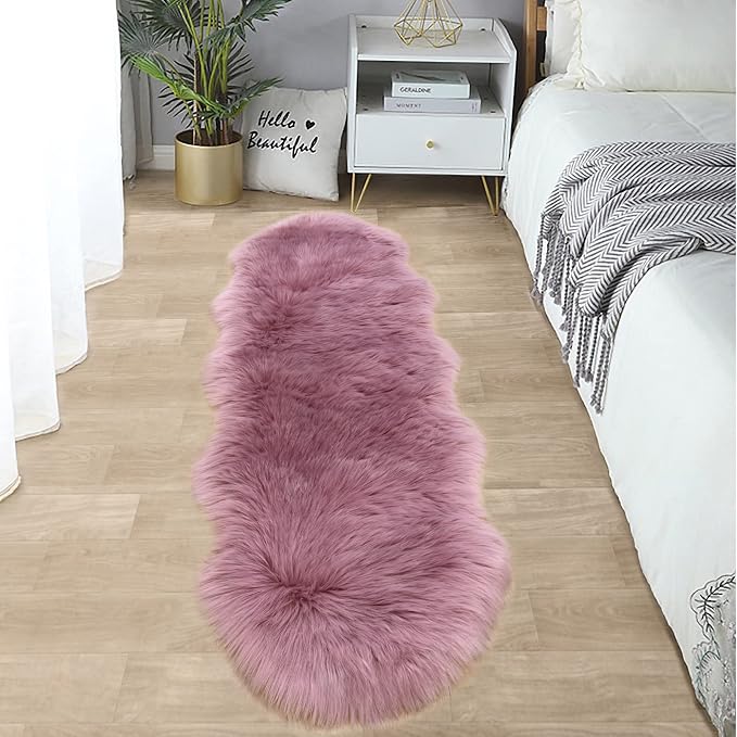 SERISSA 2x6 Fluffy Light Purple Faux Fur Area Rug by SERISSAHomeDecorCollection