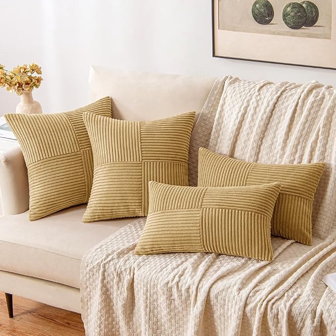 MIULEE Cream Yellow Decorative Throw Pillow Covers - Image 4