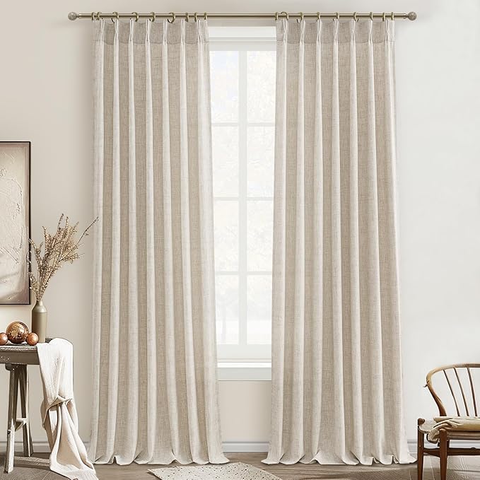 PleatedDrapes Light Filtering Curtains 100 Inches Long by PleatedDrapes