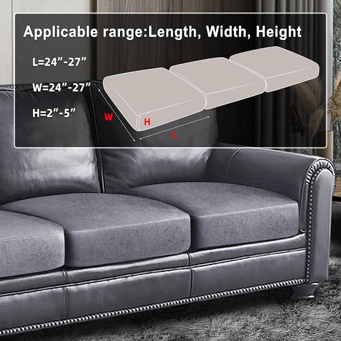 ANARACHON Leather Look Couch Cushion Covers Sofa Seat Slipcovers Sets Couches - Image 3