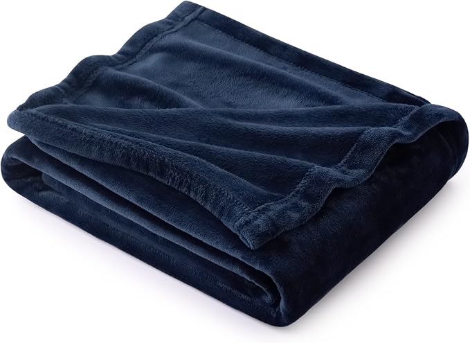 Bedsure GentleSoft Fleece Blanket Twin Size Navy Blue by Unknown
