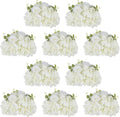 NUPTIO Flower Balls for Centerpieces Wedding: 10 Pcs 11.8 inch Diameter Artificial Flower Ball Arrangement Bouquet Centerpiece for Tables - White Fake Rose Flowers for Wedding Decor