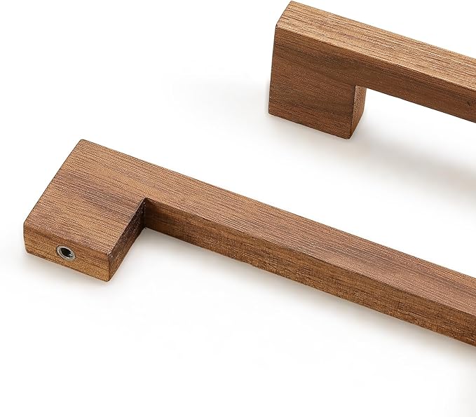 Black Square 7-1/2in 4 pcs Wooden Drawer Pulls Handle pulls for cabinets Kitchen Cabinet Drawer pulls Cabinet Door Pull