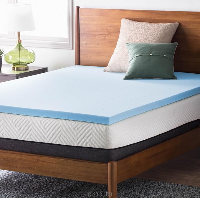 LUCID 2-Inch Ventilated Gel Infused Memory Foam Mattress Topper - Full