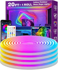 AILBTON 20Ft Neon Rope Lights,Flexible Led Rope Lights Control with App/Remote,Multiple Modes Rope Lights,IP65 Outdoor RGB Led Neon Light Waterproof,Music Sync Gaming