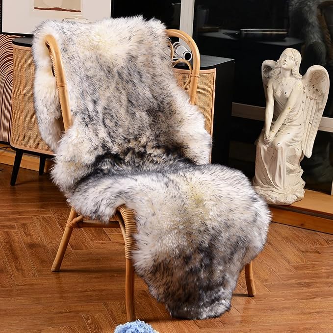LLB Genuine Sheepskin Area Rug Wool Rug Fur Carpet Fluffy Shaggy Fur Rug - Image 2