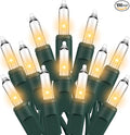 Christmas Lights Clear White 100 Count Incandescent Lights UL Certified Connectable Christmas Tree Lights with Green Wires for Indoor Outdoor Xmas, Wedding, Holiday, Party, Home Decorations