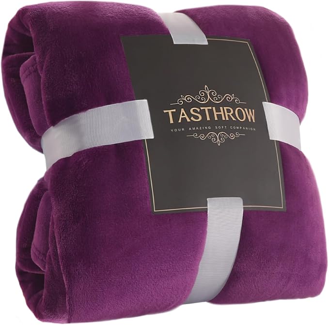 TASTHROW Large Flannel Fleece Throw Blanket, 50×70 Inch | Cozy Lightweight by TASTHROW