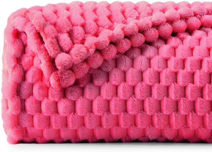 BEDELITE Hot Pink Twin Blanket for Couch, Soft Cozy Gifts for Women, 60*80 | 3D - Image 9
