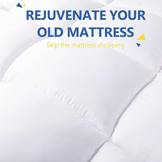 Aemicion Extra Thick Mattress Topper Queen, 4 Inch Extra Soft Mattress Pad Cover, Pillow Top Matress Topper with with 18" Deep Pocket 60" x 80"