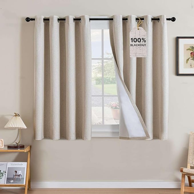 H.VERSAILTEX Linen Curtains 100% Blackout Curtains by HVERSAILTEX