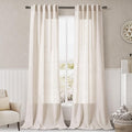 Beige Linen Curtains 84 Inches Long by Nanspring