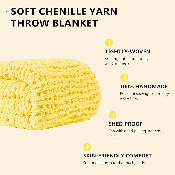 L'AGRATY Chunky Knit Throw Blanket - Image 2