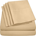 Full Size Bed Sheets - 6 Piece 1500 Supreme Collection Fine Brushed Microfiber Deep Pocket Full Sheet Set Bedding - 2 Extra Pillow Cases, Great Value, Full, Camel