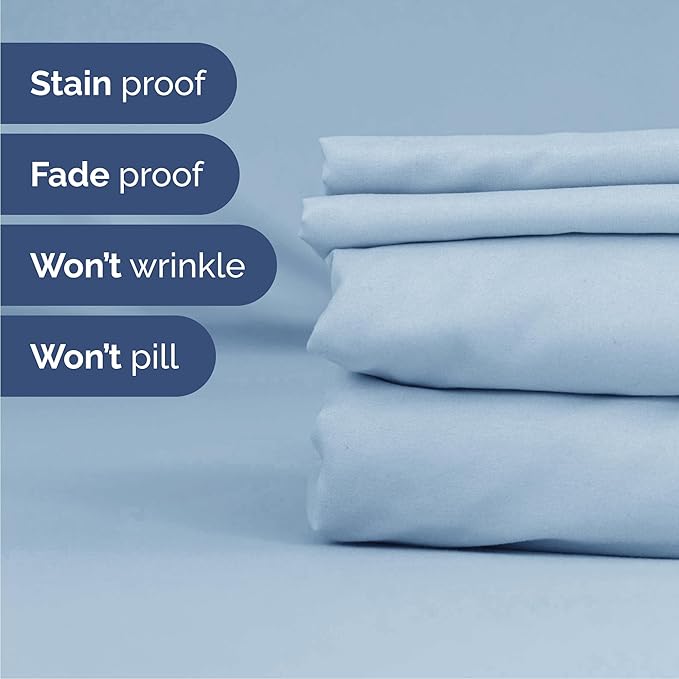 Queen 6 Piece Sheet Set - Comfy Breathable & Cooling - Ultra-Soft Hotel Luxury Bedding Set with 8-16 Inch Deep Pockets - 1 Flat & 1 Fitted Sheet & 4 Pillowcases - Wrinkle Free & Easy Care - Sky Blue