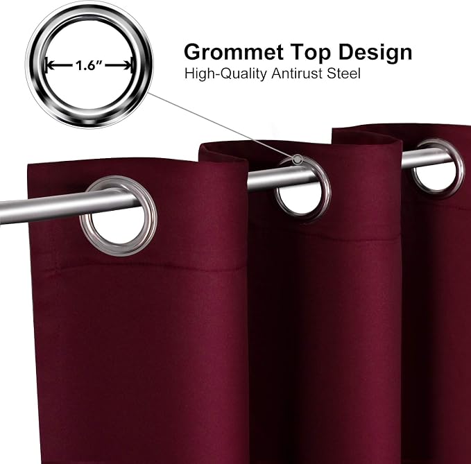 ChrisDowa Blackout Curtains for Bedroom and Living Room 72 Inches Long | 2 - Image 2