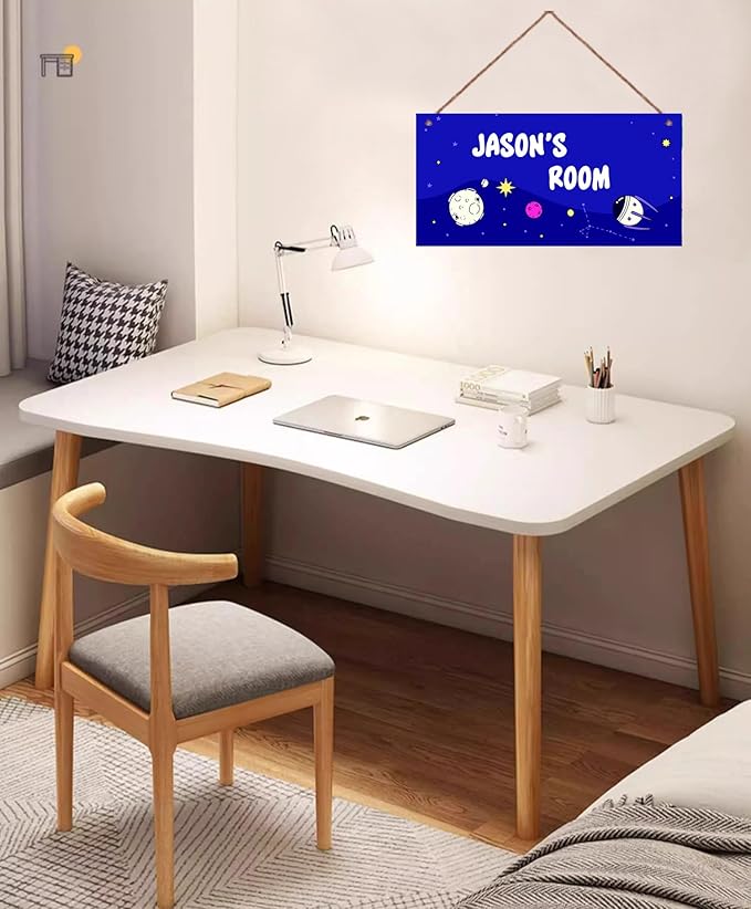 Personalized Sign Space Themed Bedroom Decor Fantasy Spacecraft Sign Outer Space Decor for Boys Room Kids Room Nursery Cartoon Wall Decorations Stuff For Little Man Cave