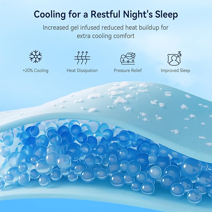 ELEMUSE California King Size Dual Layer 3 Inch Memory Foam Mattress Topper, 2 Inch Cooling High Density Memory Foam Bed Pad and 1 Inch Plush Feel Pillow Top Mattress Topper Cover for Back Pain Relief