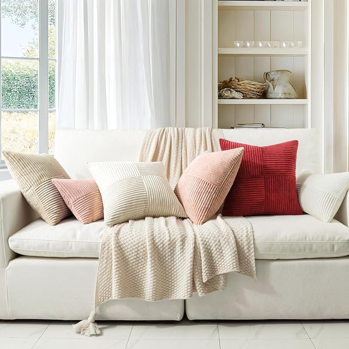 MIULEE Cream White Decorative Lumbar Throw Pillow Covers 14x24 Inch 2 Pack | - Image 5