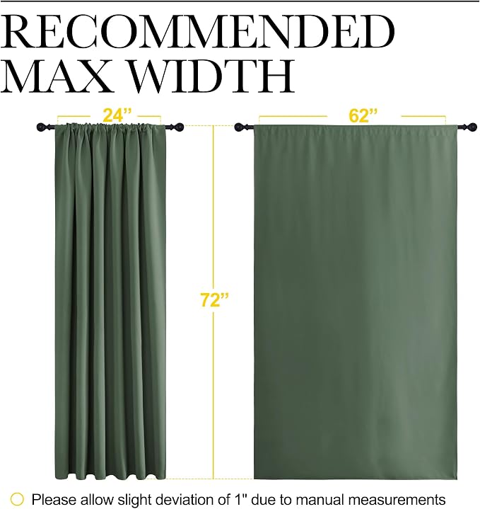 NICETOWN 2 Panels Blackout Curtains, Rod Pocket Window Curtains Room Darkning - Image 5