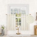 Short Kitchen Linen Curtains 30 Inch Length by LAMIT