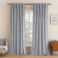 MIULEE Greyish White Velvet Blackout Curtains 52x72 inches 2 Panels | Luxury by MIULEE