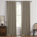 MIULEE 100% Blackout Linen Curtains 42 x 96 Inch Faux Linen 2 Panels | Thermal by MIULEE