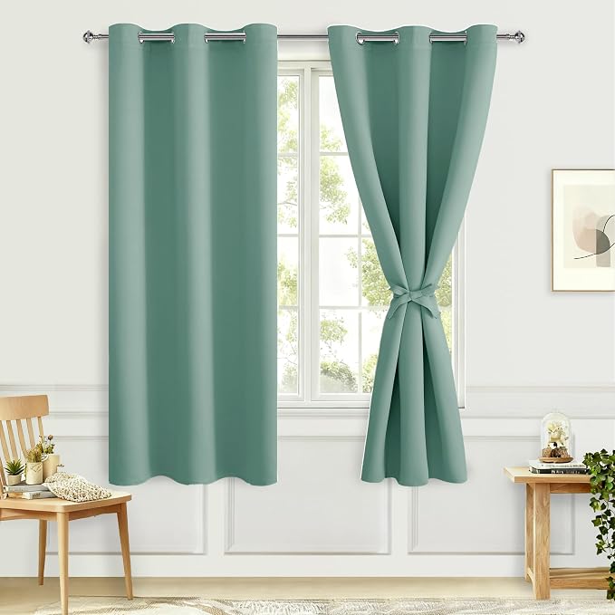 Blackout Curtains for Bedroom, Sage Green, 42 x 72 Inch, 2 Panels | Noise by Hiasan
