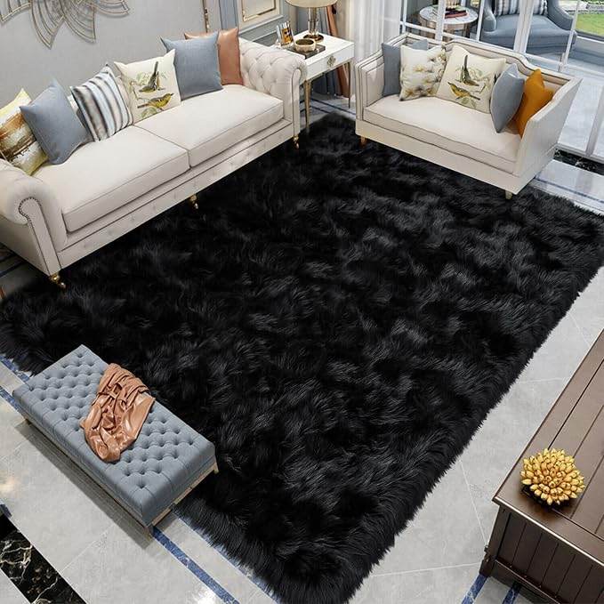 Latepis Large Black Rug Big Rugs by Latepis