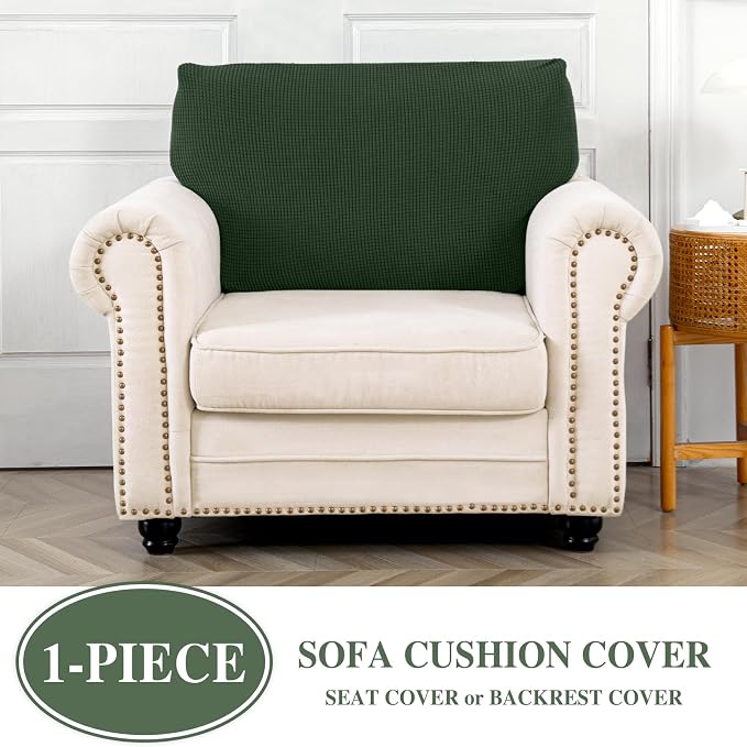 LA MEACK Couch Cushion Cover Seat Cushion Cover Stretch Armchair Cover Separate - Image 3