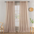 MIULEE Natural Beige Linen Curtains 52x90 Inch Long by MIULEE