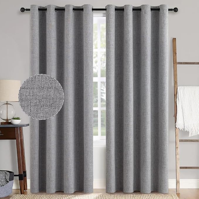 MIULEE 100% Blackout Linen Curtains by MIULEE