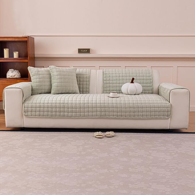 Velvet Couch Cover, Plush Sectional Sofa Cover Washable, Anti Slip Sofa - Image 7