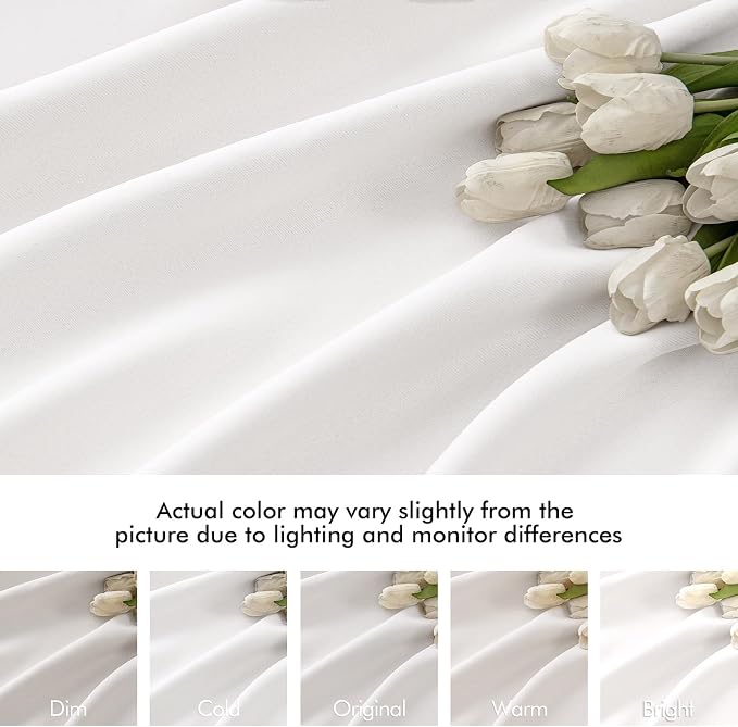 MIULEE Pure White Back Tab Blackout Curtains 52x96 Inch Long 2 Panels Set | Rod - Image 8
