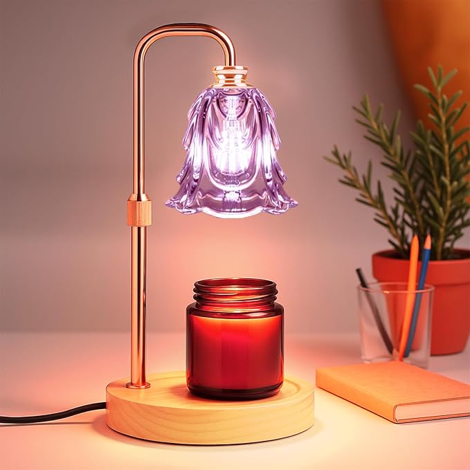 Candle Warmer Lamp with Timer and Dimmer, Electric Wax Warmers for Scented Candles with 5 Brightness Settings, Anti-Glare Lamp with Adjustable Height, Home Decor, Gift for Christmas, Birthday