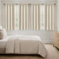 MIULEE 4 Panels Set Beige White Blackout Curtains 63 Inch Length Bedroom | by MIULEE