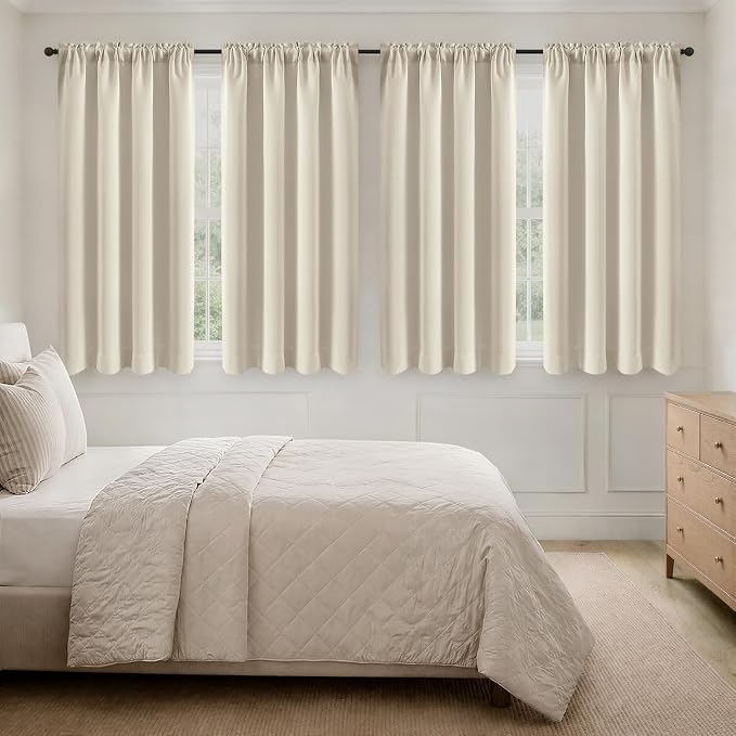 MIULEE Beige White Blackout Curtains 4 Panels Set 72 Inch Length Bedroom | by MIULEE