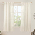 Natural Semi Sheer Linen Curtains 60 Inch by LAMIT