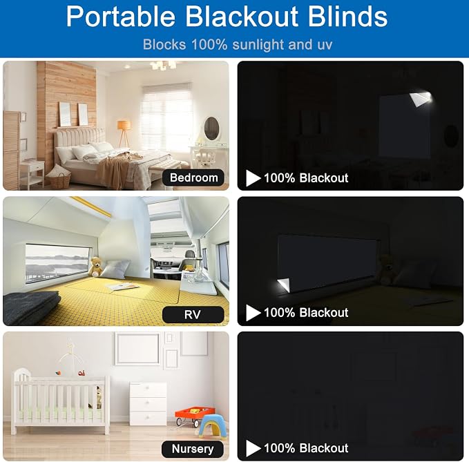 100% Blackout Window Cover Magnetic Blackout Curtains, Portable Black Out - Image 4
