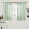 Fresh Green Linen Curtains 45 Inch Length by LAMIT