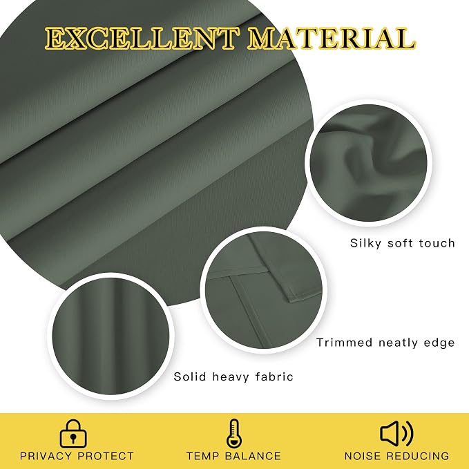 NICETOWN Blackout Curtain for Bedroom 72 inches Long - Image 4