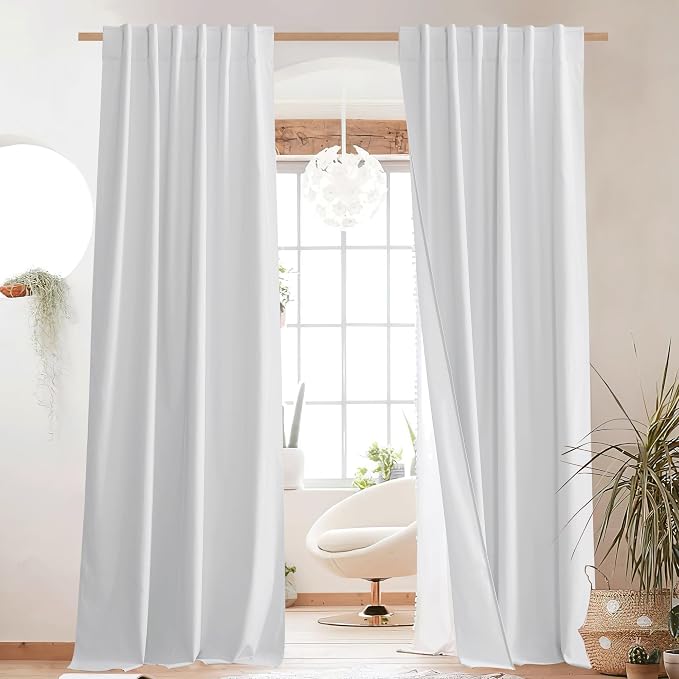 NICETOWN Back Tab 100% Blackout Linen Curtains by NICETOWN