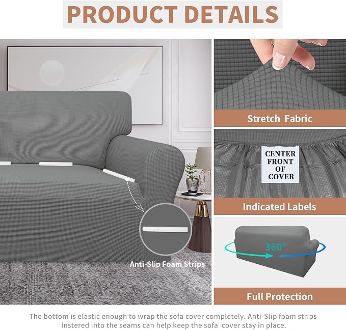 Easy-Going 100% Waterproof Couch Cover, 3 Cushion Couch Slipcover - Image 4