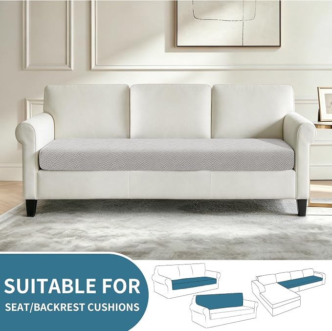 XINEAGE Couch Cushion Covers, Loveseat Sofa Seat Slipcovers - Image 2