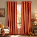MIULEE Velvet Curtains 52x108 inches 2 Panels Fall Orange Blackout Curtains | by MIULEE